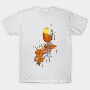 Hand Holding Flower Drink T-Shirt